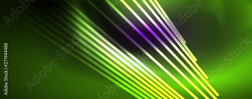 Color light with lines, outer space background, bright rays