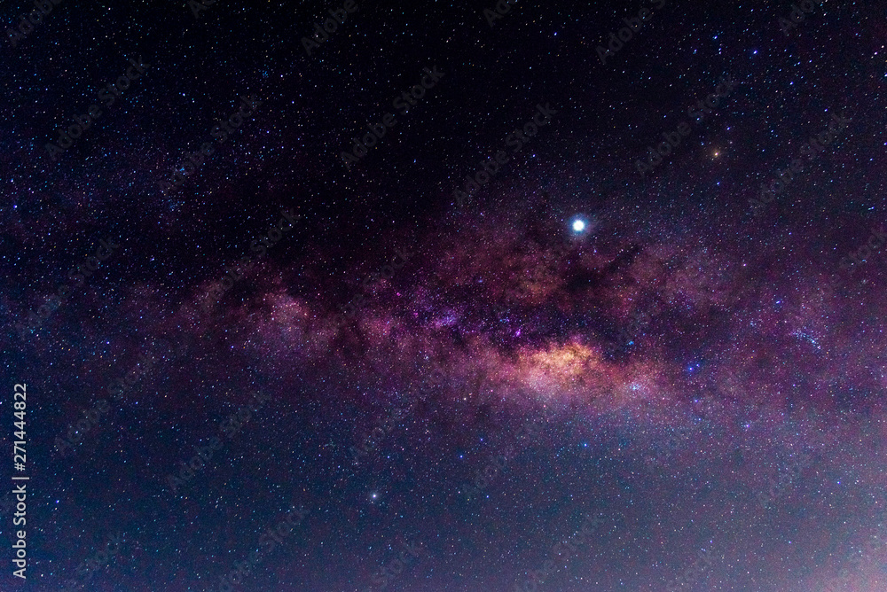 Night scenery with colorful and light yellow Milky Way Full of stars in the sky in summer Beautiful universe Background of space Night scenery with colorful and light yellow Milky Way Full of stars in the sky in summer Beautiful universe Background of space