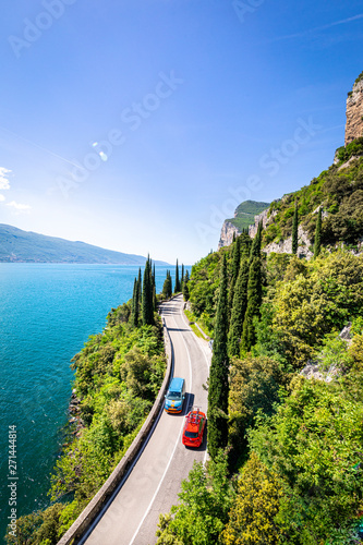 Gardesana Road near Limone sul Garda. Garda Lake, Lombardy, Italy photo