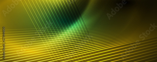 Vector neon light lines concept, abstract background