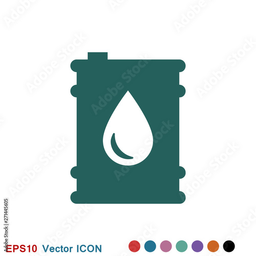 Oil drum container icon logo, illustration, vector sign symbol for design