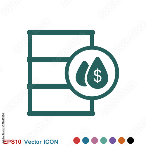 Oil drum container icon logo, illustration, vector sign symbol for design