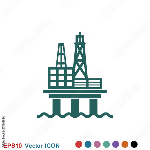 Oil platform iconfuel production logo, illustration, vector sign symbol for design