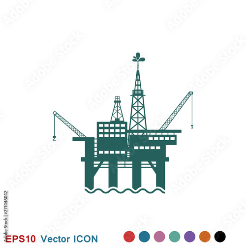 Oil platform iconfuel production logo, illustration, vector sign symbol for design