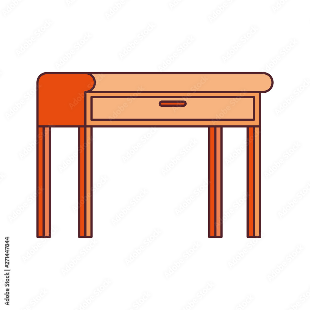office desk in wooden with white background office desk in wooden with white background
