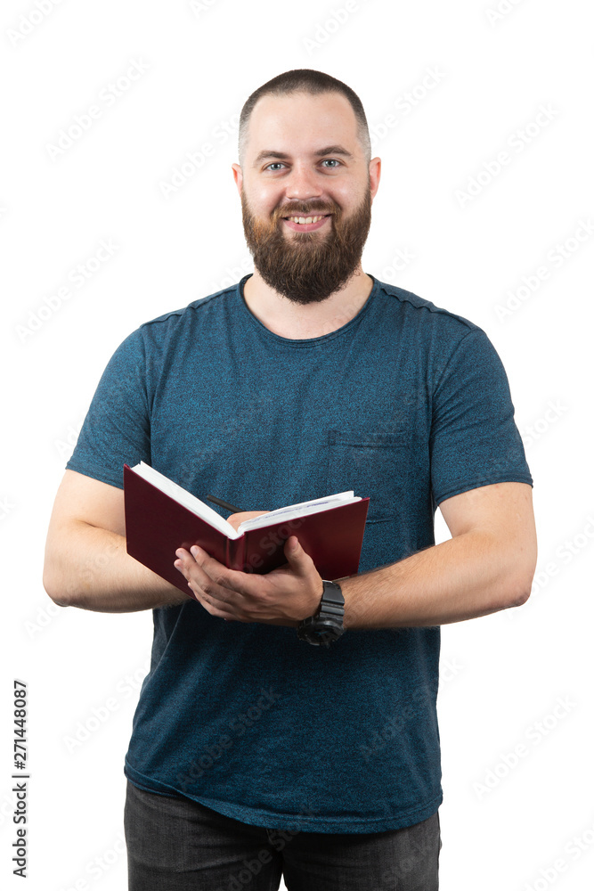 Young businessman working with documents looking through papers in folder. Copy spaces Young businessman working with documents looking through papers in folder. Copy spaces