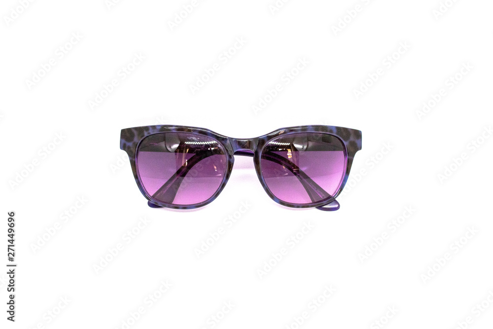 Purple Glasses isolated on white background. Purple pattern frame for Sunglasses. Abstract of Healthy, sight protection and optical lens. Purple Glasses isolated on white background. Purple pattern frame for Sunglasses. Abstract of Healthy, sight protection and optical lens.