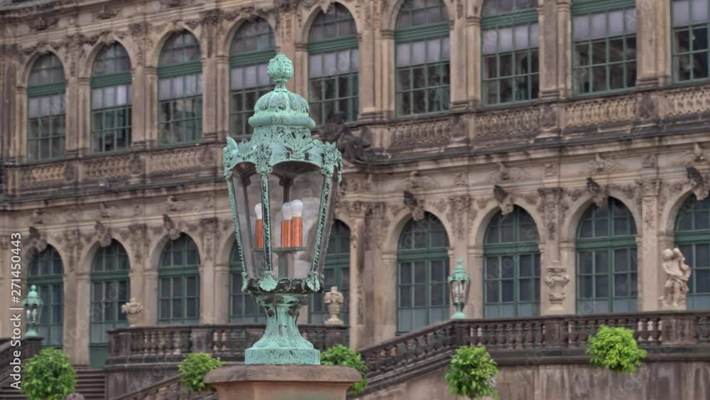 Ancient lantern in the courtyard of the castle in Dresden. Ancient lantern in the courtyard of the castle in Dresden.
