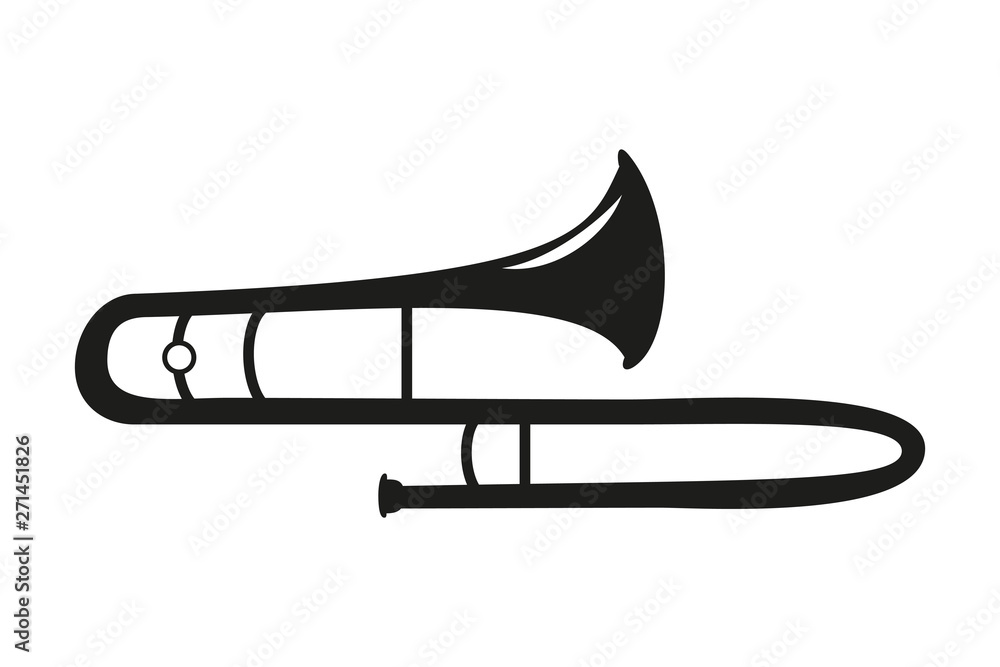 Fototapeta premium Trombone on the white background.