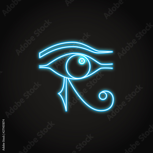 Eye of Horus icon in glowing neon style