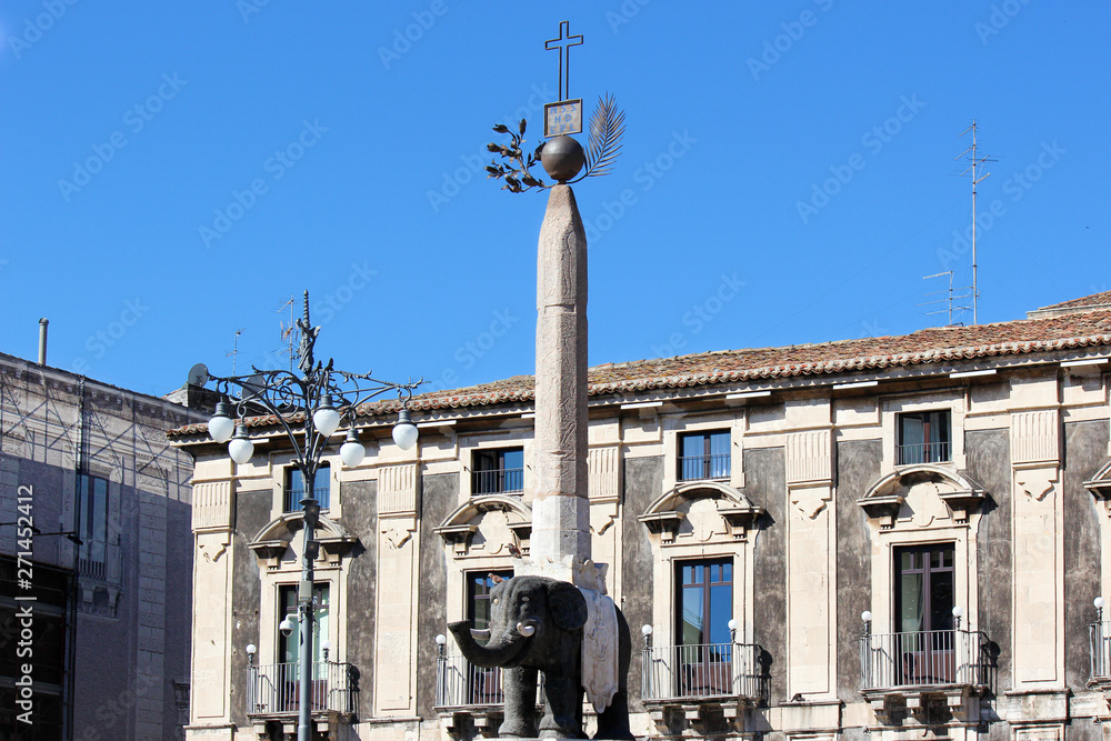 Famous elephant statue in Catania, Sicily, Italy. Catania elephant