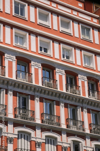 Vivid colors on the modern buildings in Madrid.
