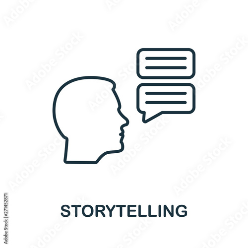 Storytelling icon. Outline style thin design from influencer icons collection. Line Storytelling icon for web design, apps, software, print usage