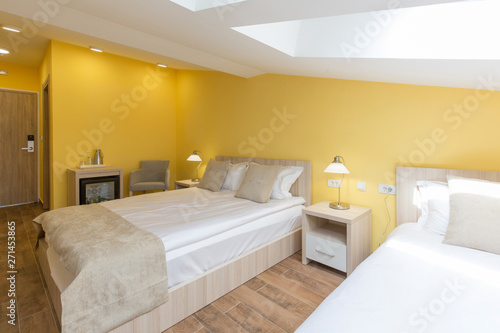 Interior of a bedroom in loft apartment