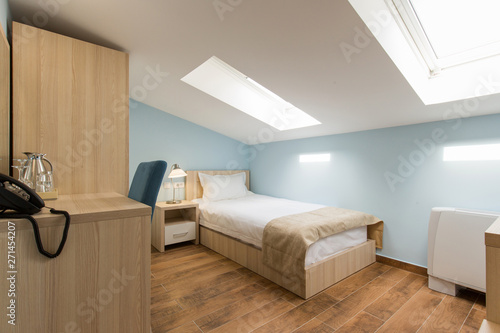 Interior of a bedroom in loft apartment