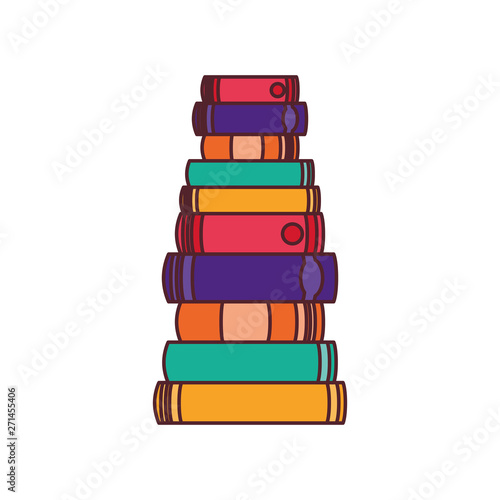 stack of books on white background isolated icon