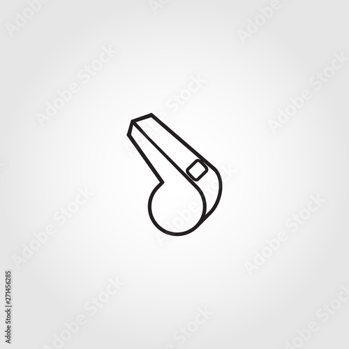 Whistle outline vector icon on white background