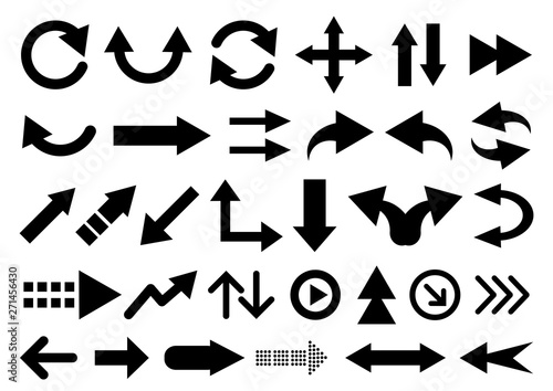 Vector set of arrow shapes isolated on white