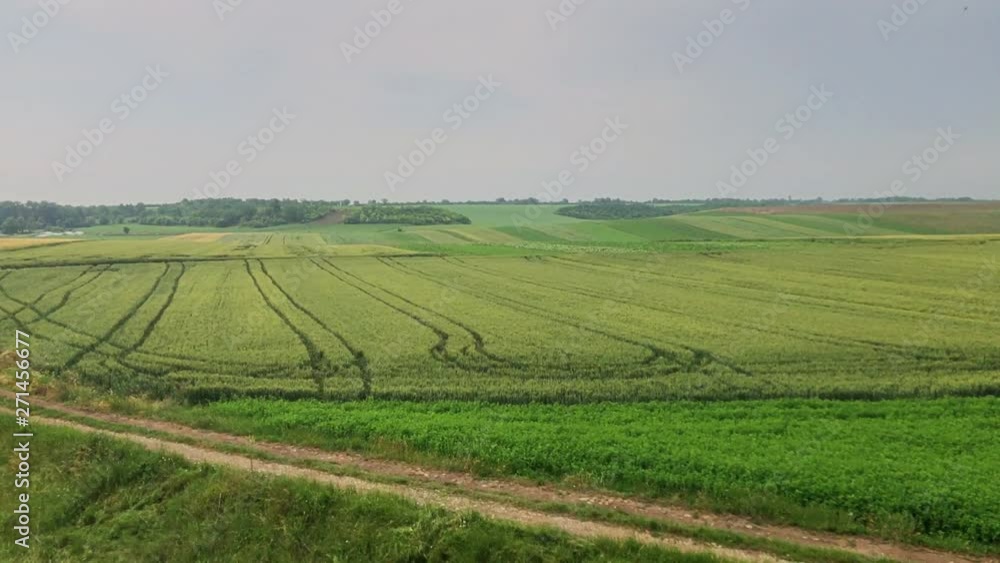 View from a moving locomotive on a railway. View from a moving locomotive on a railway.