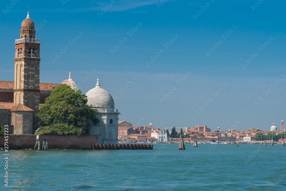 Church of San Michael in Isola (Chiesa di San Michele in Isola) with Cannaregio district in the background, Venezia, Italy