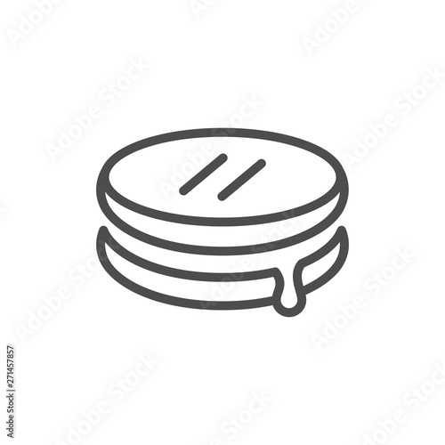 Sandwich cookie line outline icon