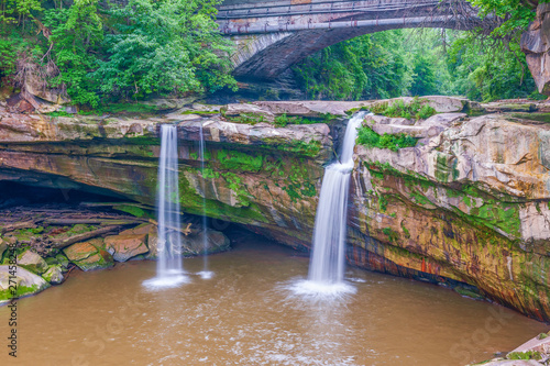 Canvas-taulu West Falls of the Black River in Cascade Park.Eliria.Ohio.USA
