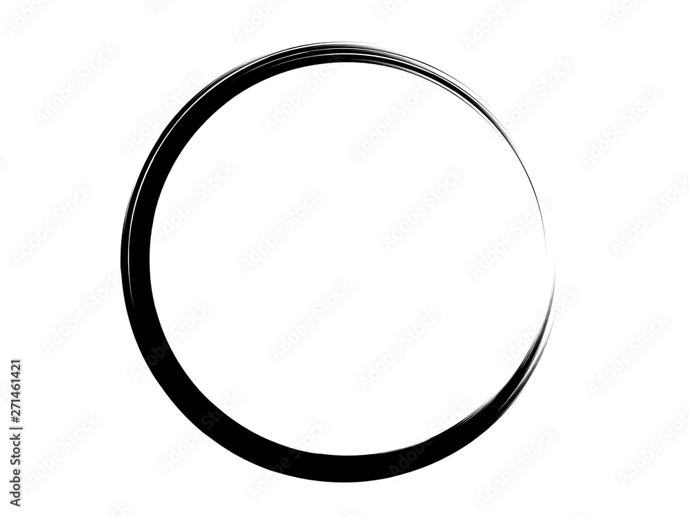 Grunge circle made of black ink.Grunge brush circle made of black paint. Grunge circle made of black ink.Grunge brush circle made of black paint.