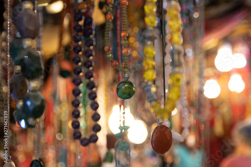 Oriental beaded jewelry and accessories, beautiful background
