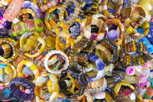 Bracelets and jewelry made of glass, stone