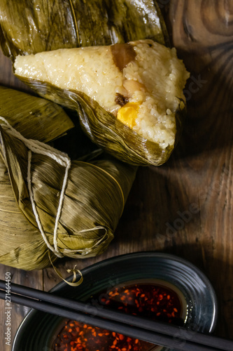 Zongzi, a traditional food for dragon boat festival and chili