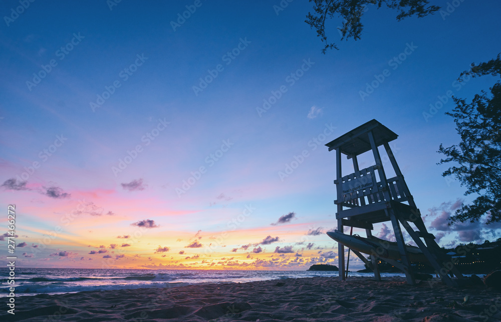 Beautiful landscape. Sunset on tropical beach. Beautiful landscape. Sunset on tropical beach.