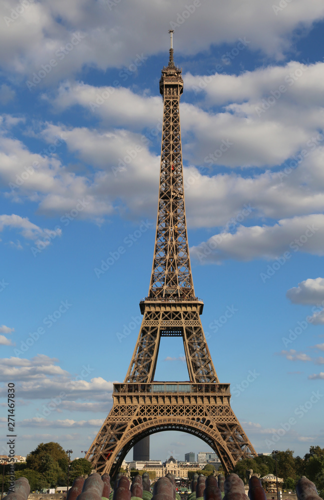 Eiffel Tower in France Paris in a summer day with clear sky