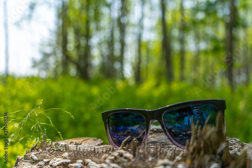 Summer in the forest. Sunglasses with trees © Viktoras