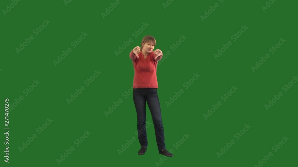 girl showing disgust gesture on green screen girl showing disgust gesture on green screen