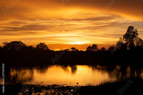 Wonderful Sunset or Sunrise Background. © krsprs