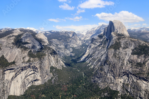 View of El Capitan , Half Dome and Bridalveil Fall from Tunnel View in Yosemite National Park, California, USA