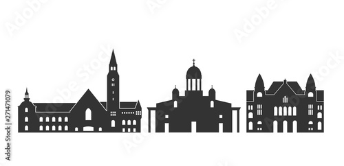 Finland logo. Isolated Finnish architecture on white background