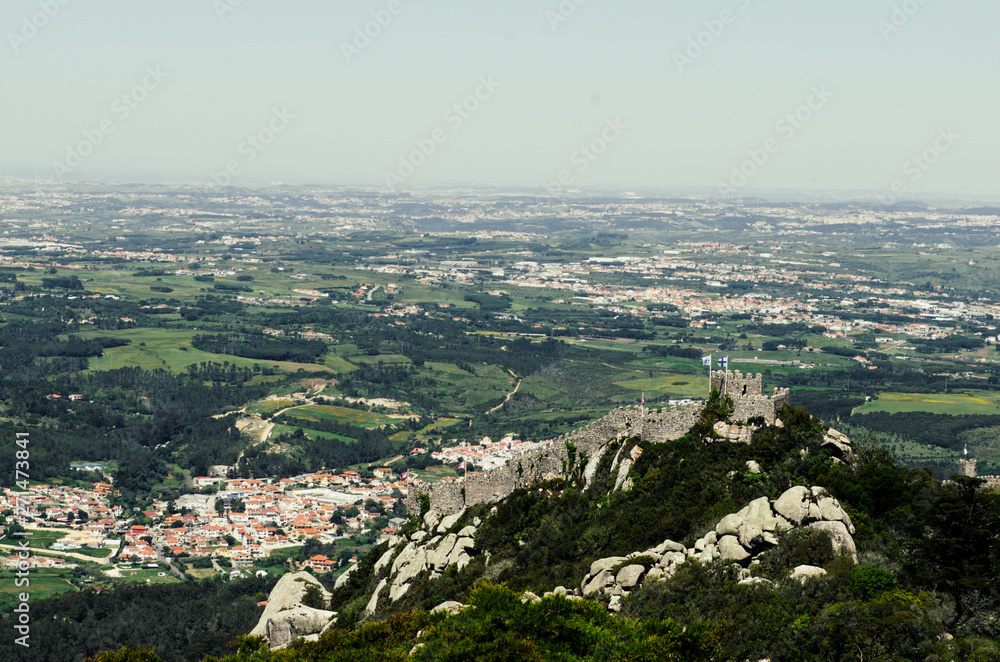 MAY 3 2016, SINTRA, PORTUGAL:  view to Castle of the Moors in Portugal