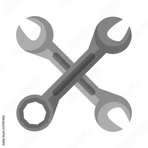 crossed wrenches icon cartoon isolated