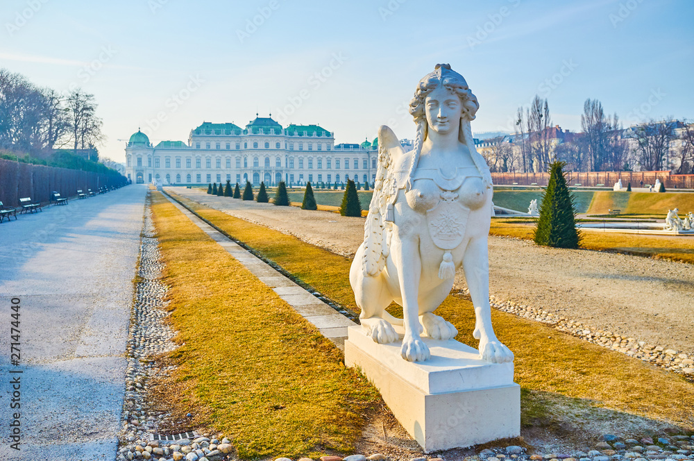 The elegant Belvedere Palace in Vienna, Austria - obrazy, fototapety, plakaty 