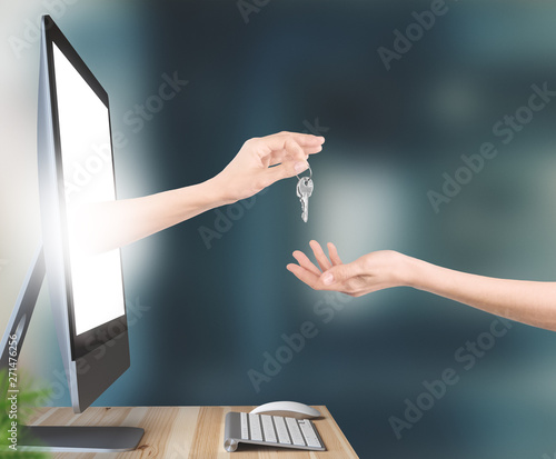 Computer, pc monitor on tab...