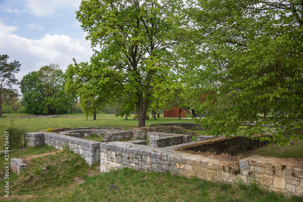 Old ruins of Roman Castra Abusina Eining Bavaria Germany