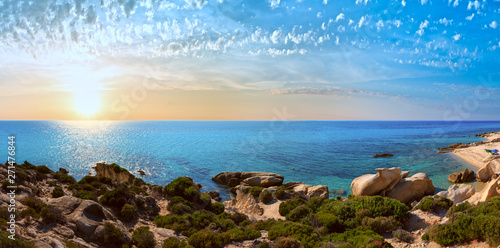 Summer Sithonia rocky coast, Greece.