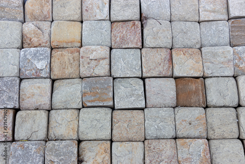 Obraz premium Travertine tile ceramic, mosaic square design seamless texture