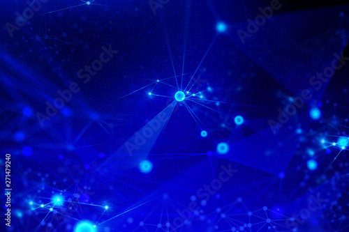 ai technology, robotic system, molecule of chemical, atom cell plexus and science, abstract futuristic cyber network server online, background illustration 3d rendering