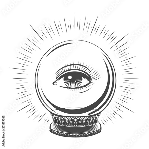 Crystal ball with eye