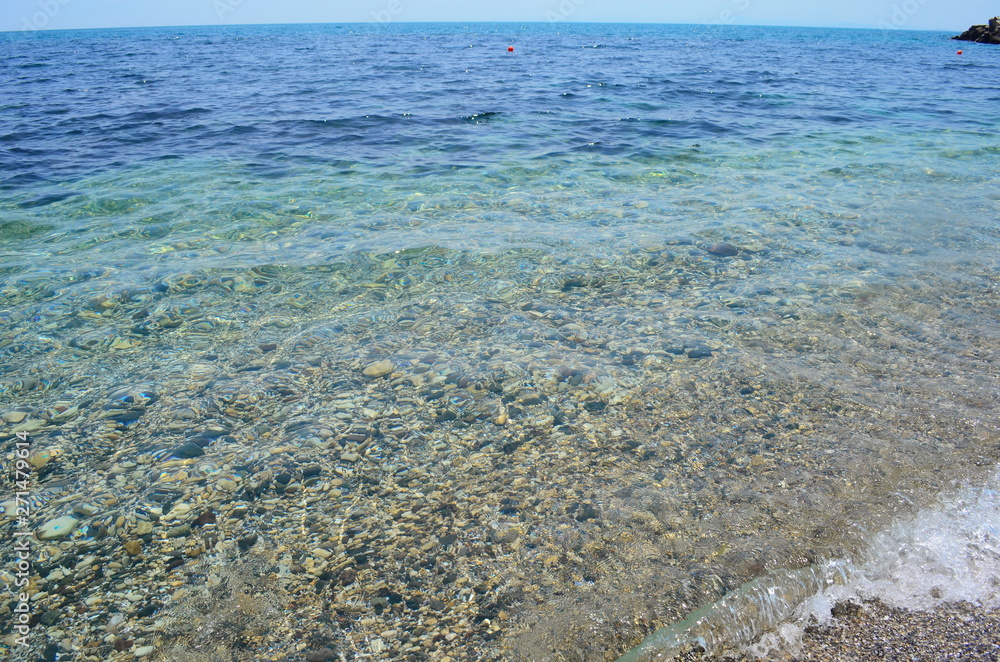 Crystal blue Black Sea in Bulgaria Nessebar island Crystal blue Black Sea in Bulgaria Nessebar island