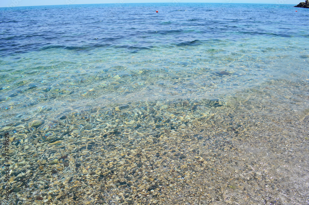 Crystal blue Black Sea in Bulgaria Nessebar island Crystal blue Black Sea in Bulgaria Nessebar island