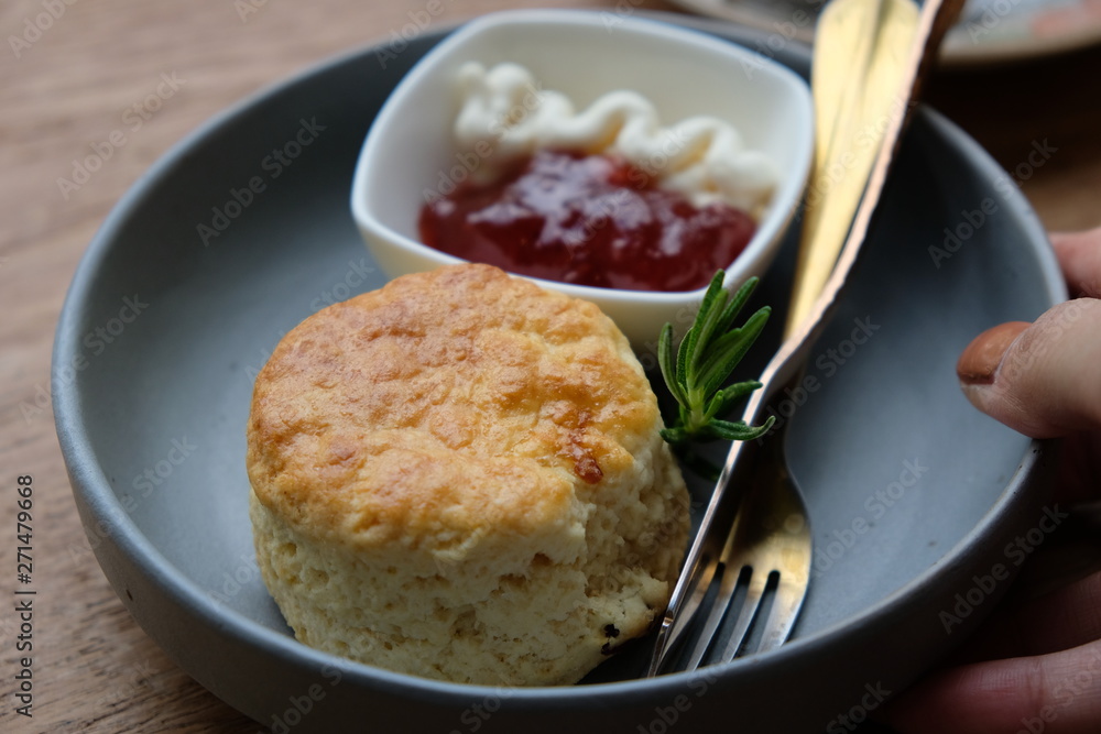 Scones with Strawberry Jam and Clotted Cream