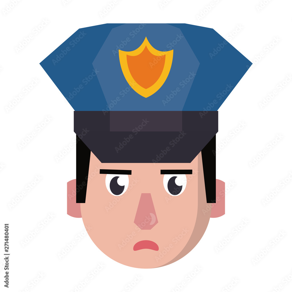 policeman face avatar cartoon character policeman face avatar cartoon character